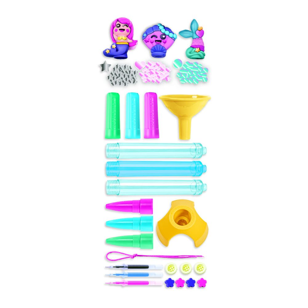 Set de creat pixuri, Clementoni, Magical Mermaids, 3 buc