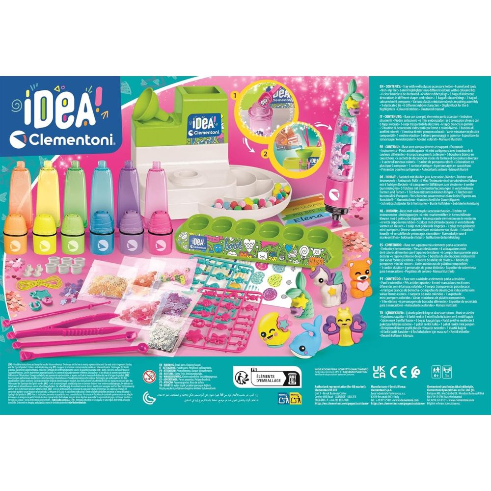 Set de joaca creativ, Clementoni, Marker cu decoratiuni