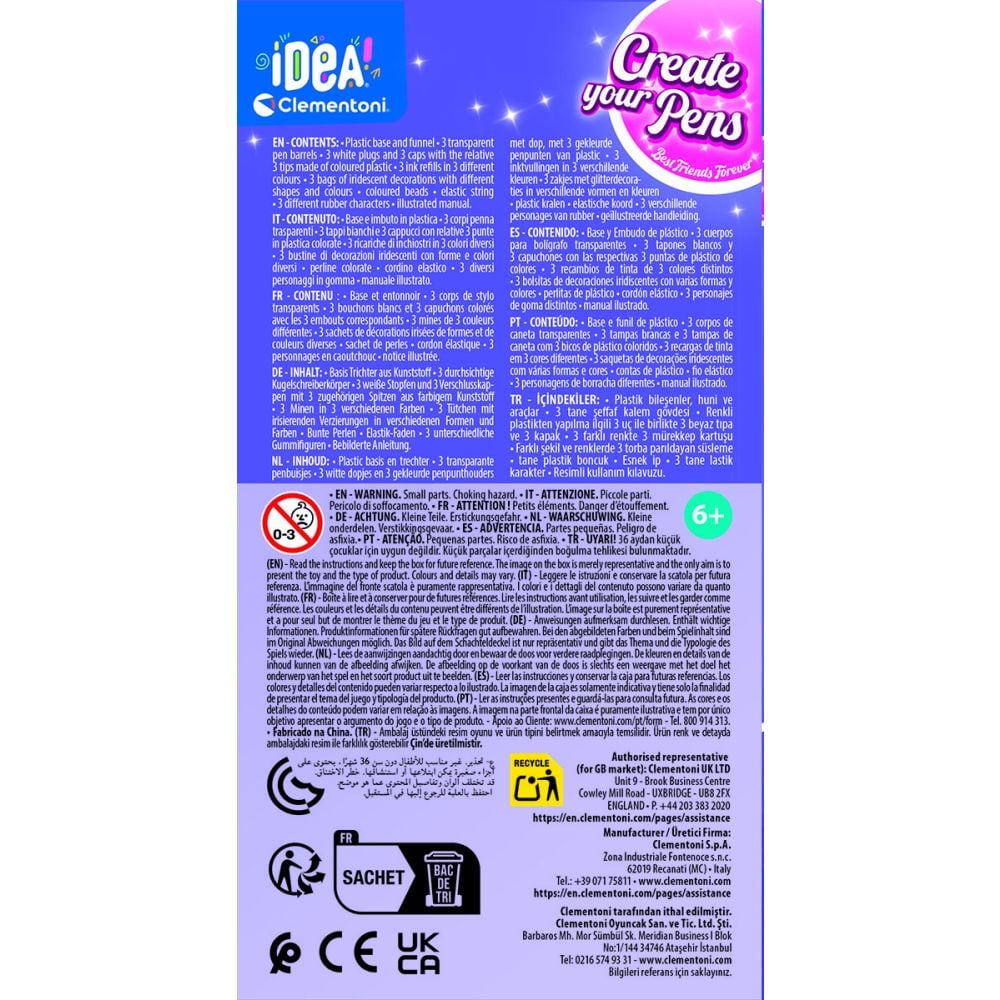 Set de creat pixuri, Clementoni, Best Friends Forever, 3 buc | Noriel