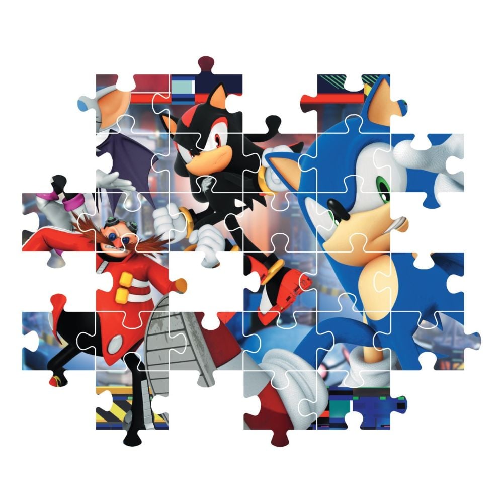Puzzle Clementoni, Sonic the Hedgehog VS Doctor Eggman cu sticker inclus, 180 piese