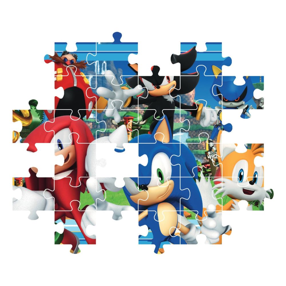 Puzzle Clementoni, Sonic the Hedgehog si Knuckles cu sticker inclus, 180 piese