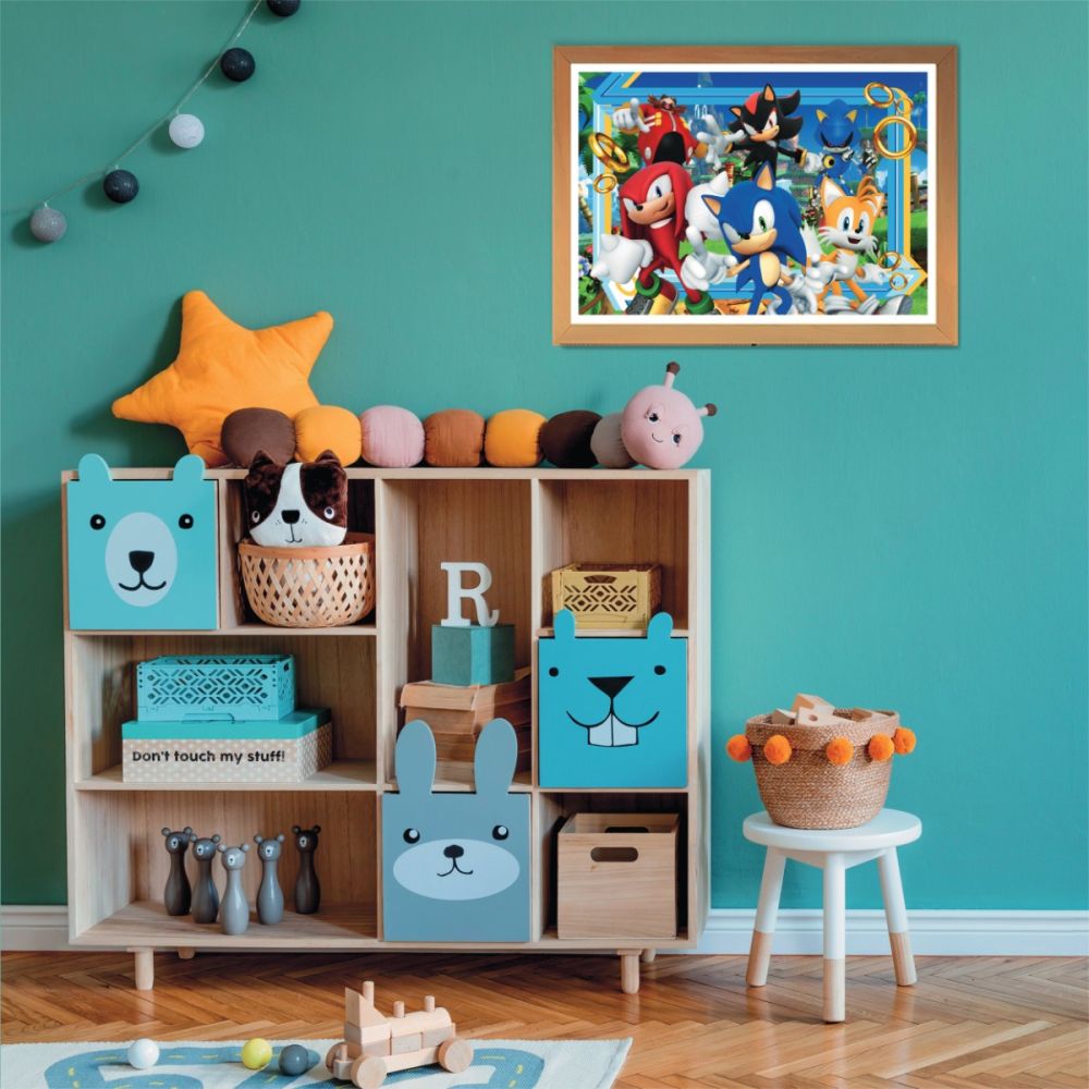 Puzzle Clementoni, Sonic the Hedgehog si Knuckles cu sticker inclus, 180 piese