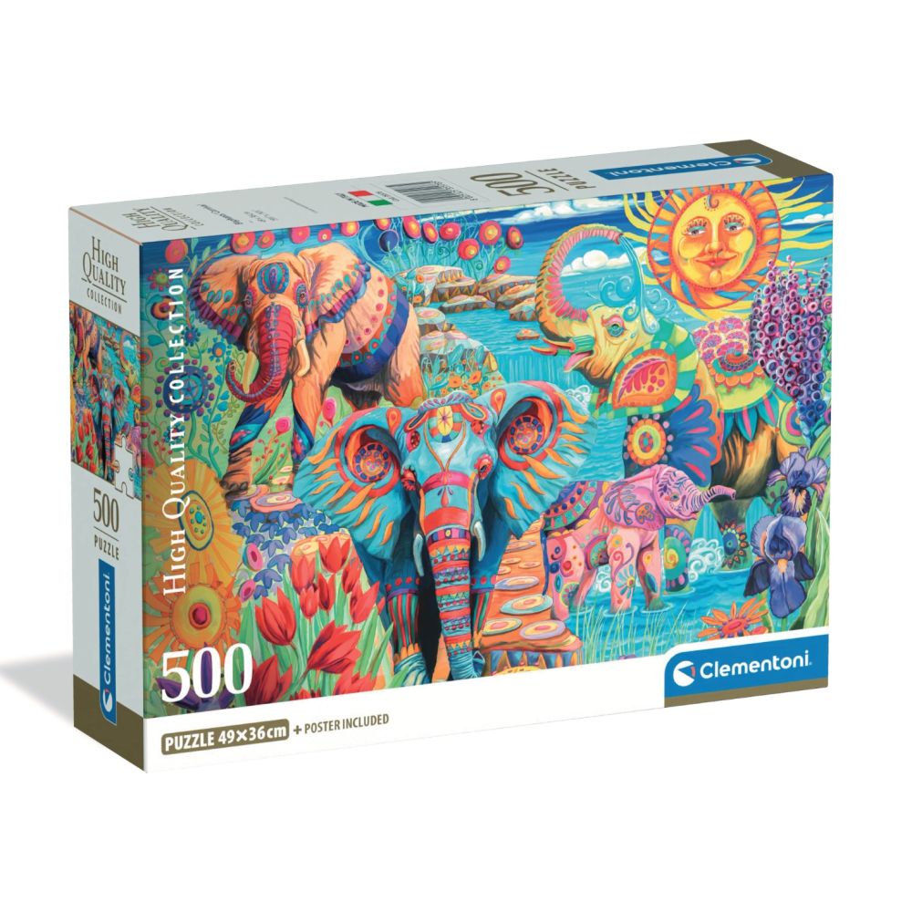 Puzzle Clementoni, Carnavalul elefantilor, 500 piese
