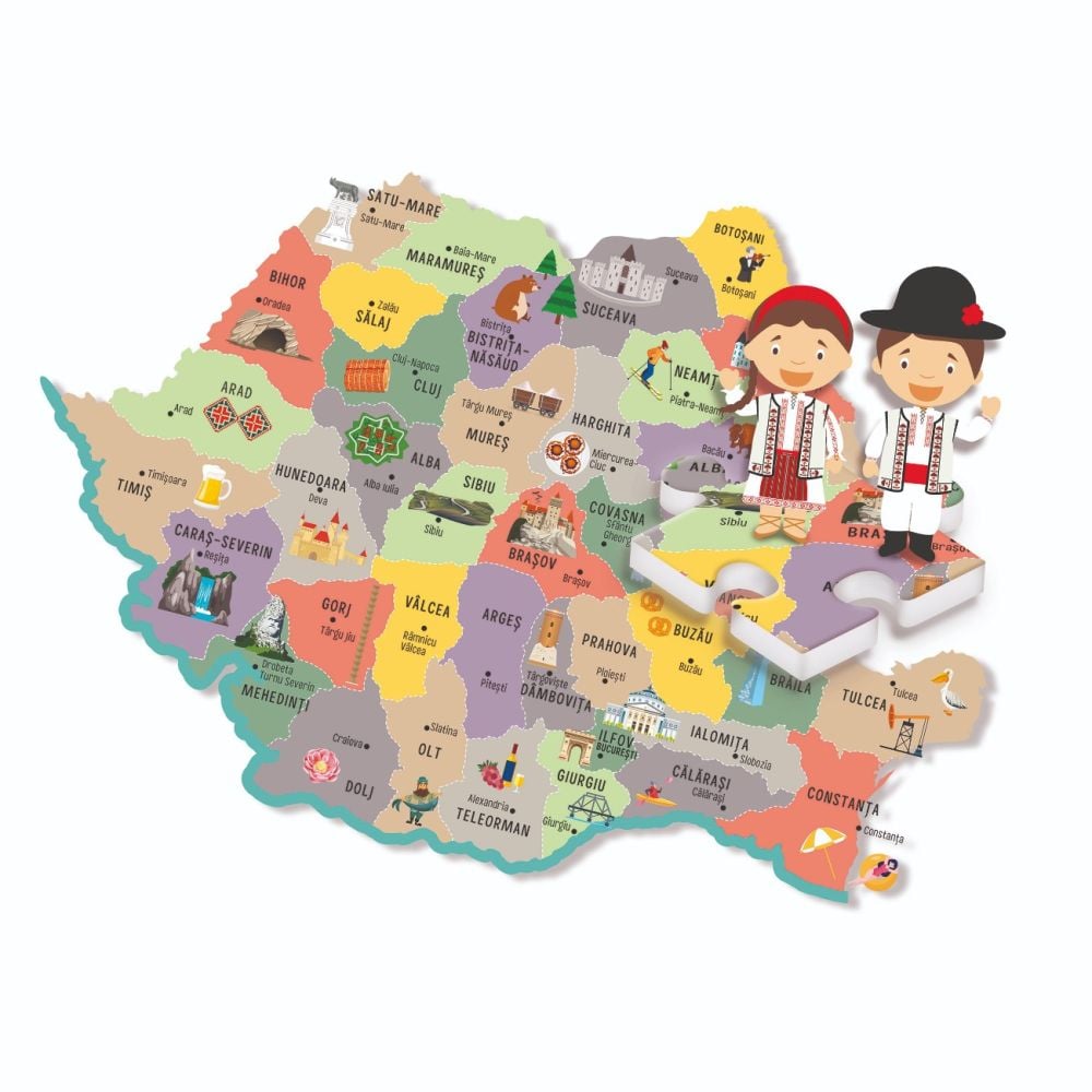 Joc educativ, Clementoni, Agerino, Sa descoperim Romania