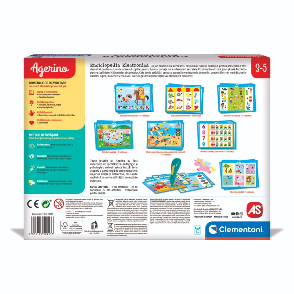 Joc educativ, Agerino, Enciclopedie electronica cu pix, 3-5 ani