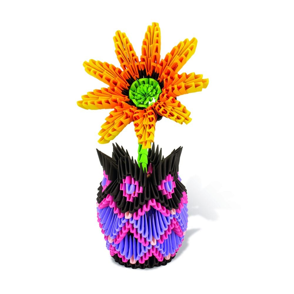 Joc Origami 3D, Creativa Mente, Vaza cu flori, 698 piese