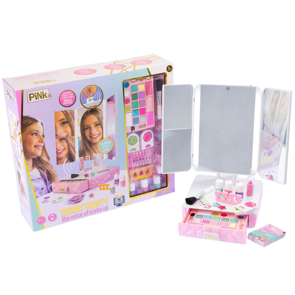 Studio de machiaj interactiv cu oglinda vorbitoare, Nice, Pink It Smart Vanity