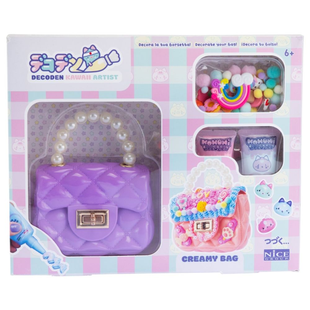 Kit creativ Decoden, Nice, Geanta, Decoreaza cu pasta colorata kawaii