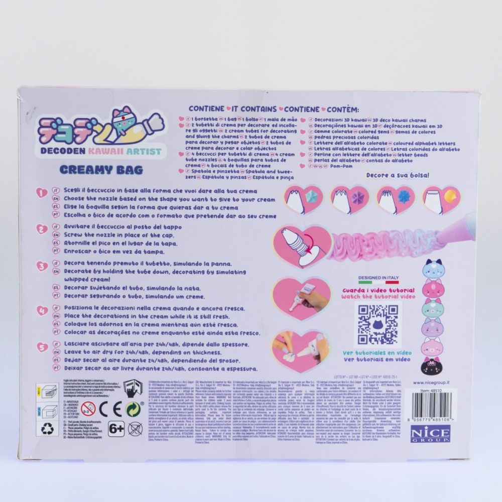 Kit creativ Decoden, Nice, Geanta, Decoreaza cu pasta colorata kawaii