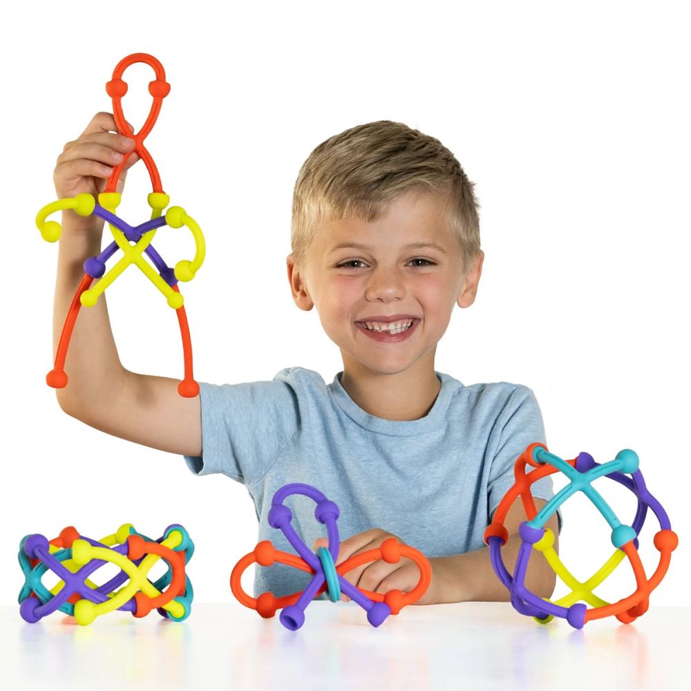 Kit de constructie din silicon flexibil, Fat Brain Toys, Plip Kit, 46 piese