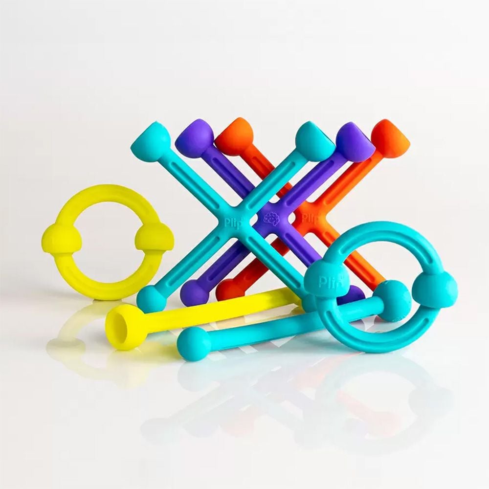 Kit de constructie din silicon flexibil, Fat Brain Toys, Plip Kit, 46 piese