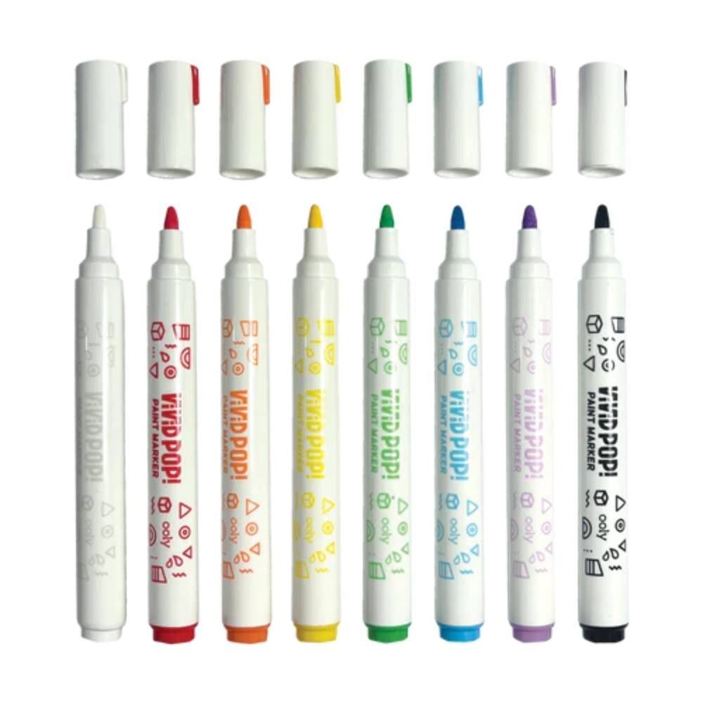 Carioci cu vopsea, Ooly, Vivid Pop, 8 culori, clasic