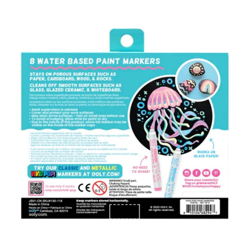 Carioci cu vopsea, Ooly, Vivid Pop, 8 culori, pastel