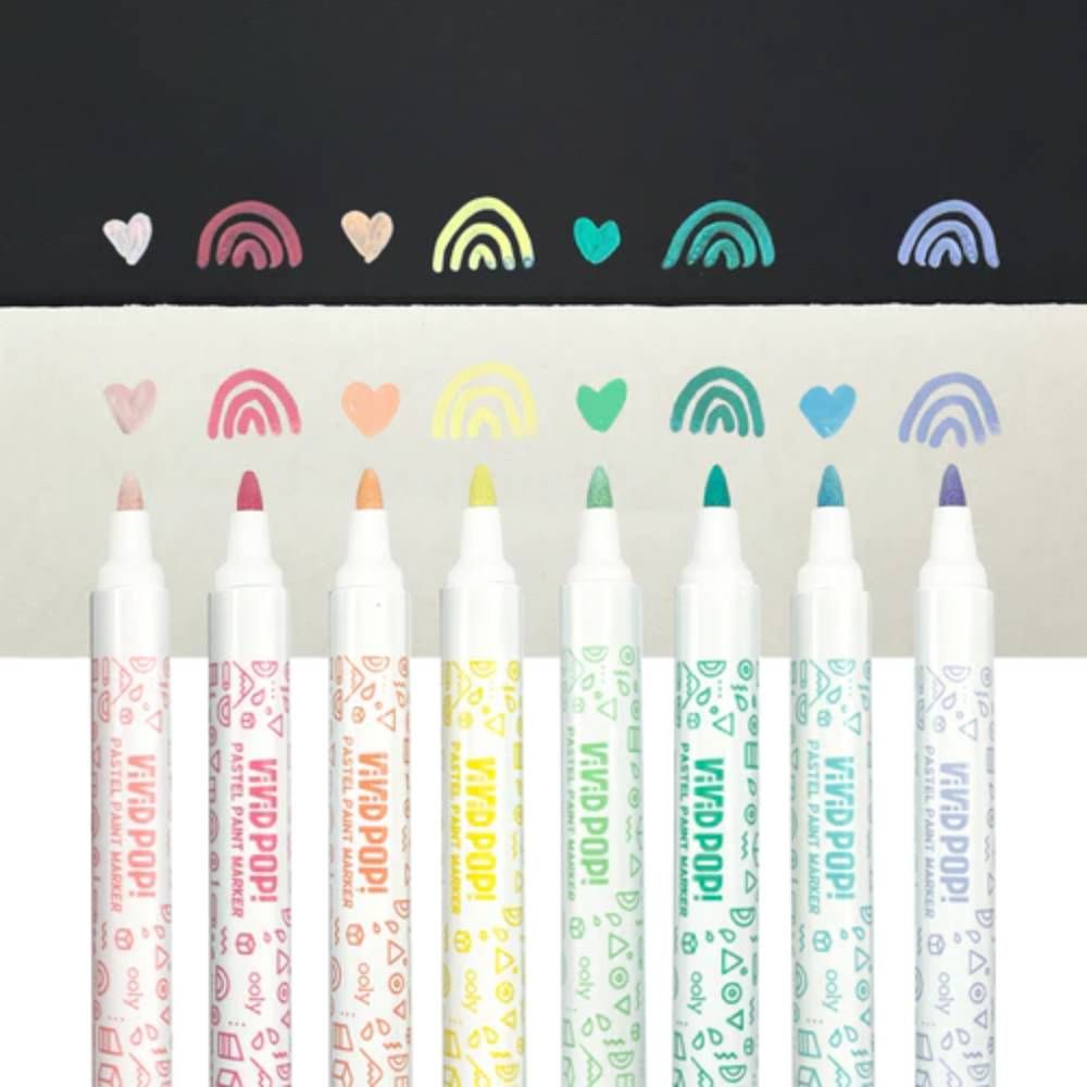 Carioci cu vopsea, Ooly, Vivid Pop, 8 culori, pastel
