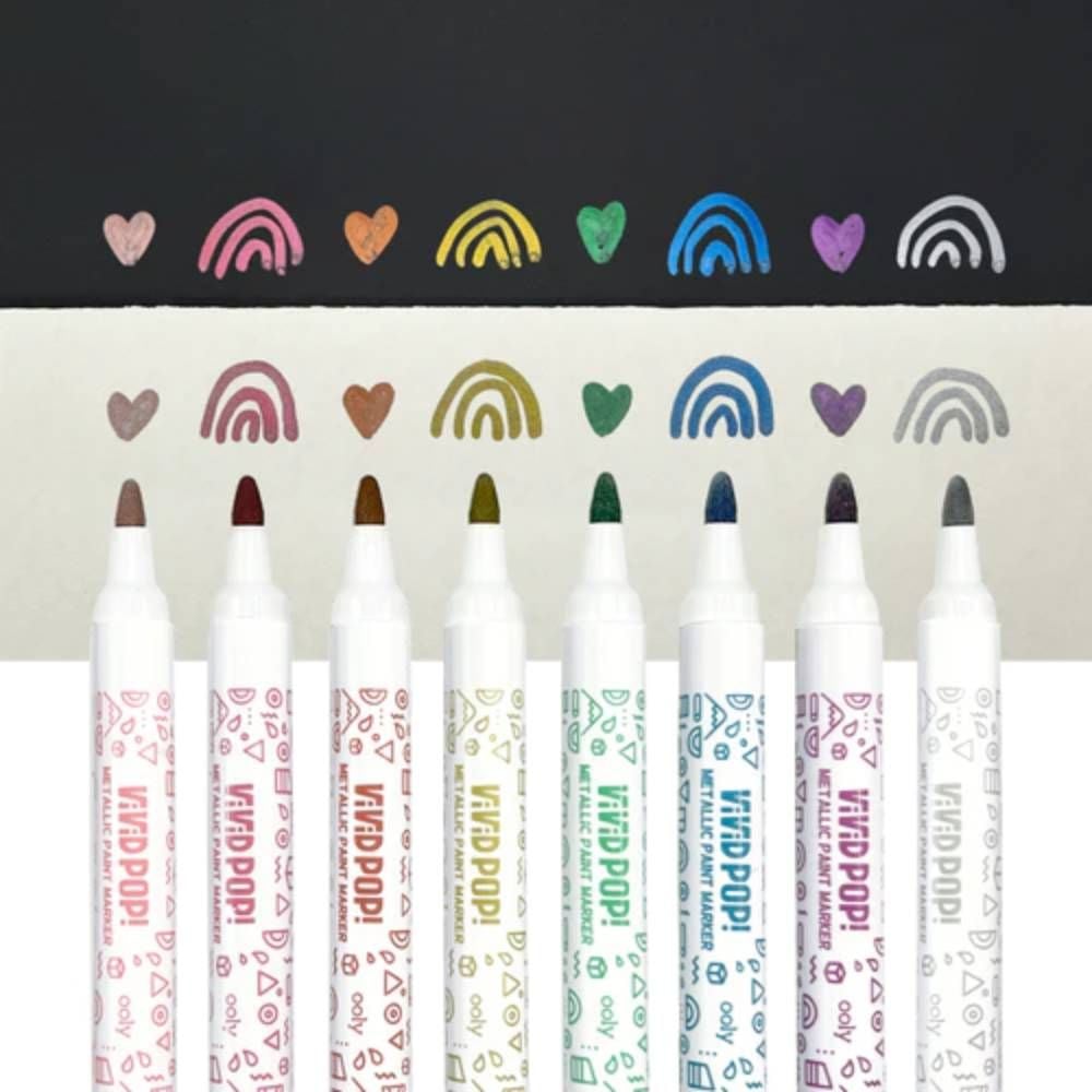 Carioci cu vopsea, Ooly, Vivid Pop, 8 culori, metalic