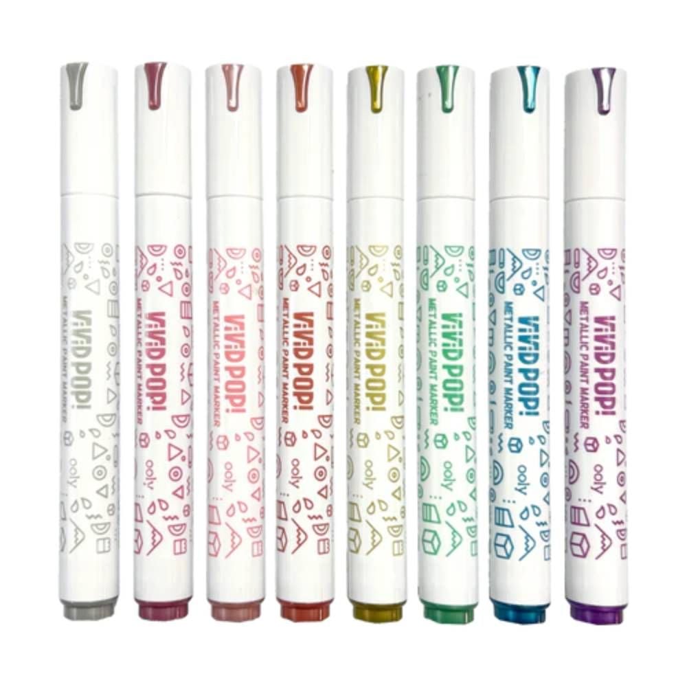 Carioci cu vopsea, Ooly, Vivid Pop, 8 culori, metalic