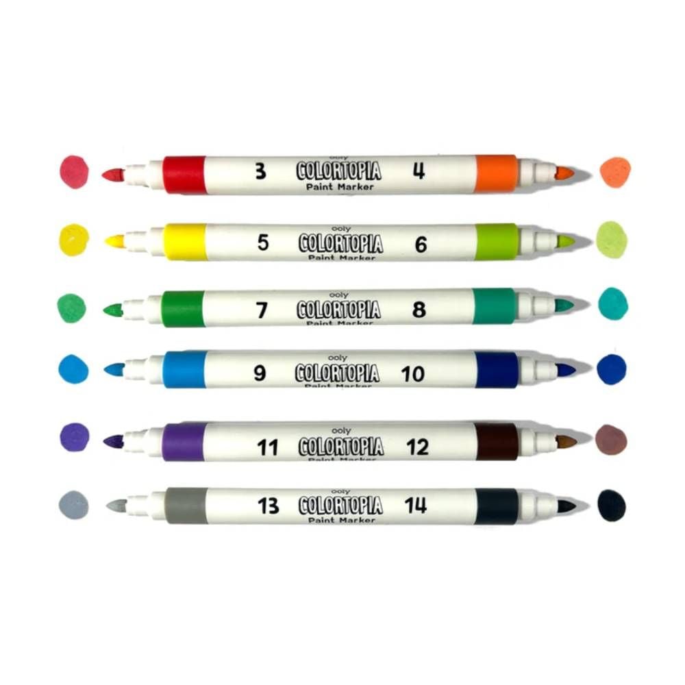 Set creativ de pictura pe numere cu markere, Ooly, Colortopia, Aventuri epice, 6 culori duble