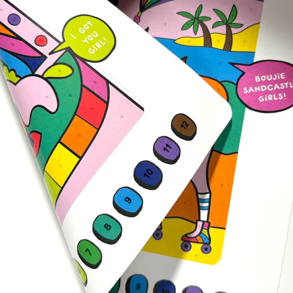 Set creativ de pictura pe numere cu markere, Ooly, Colortopia, Taramul unicornilor, 6 culori duble