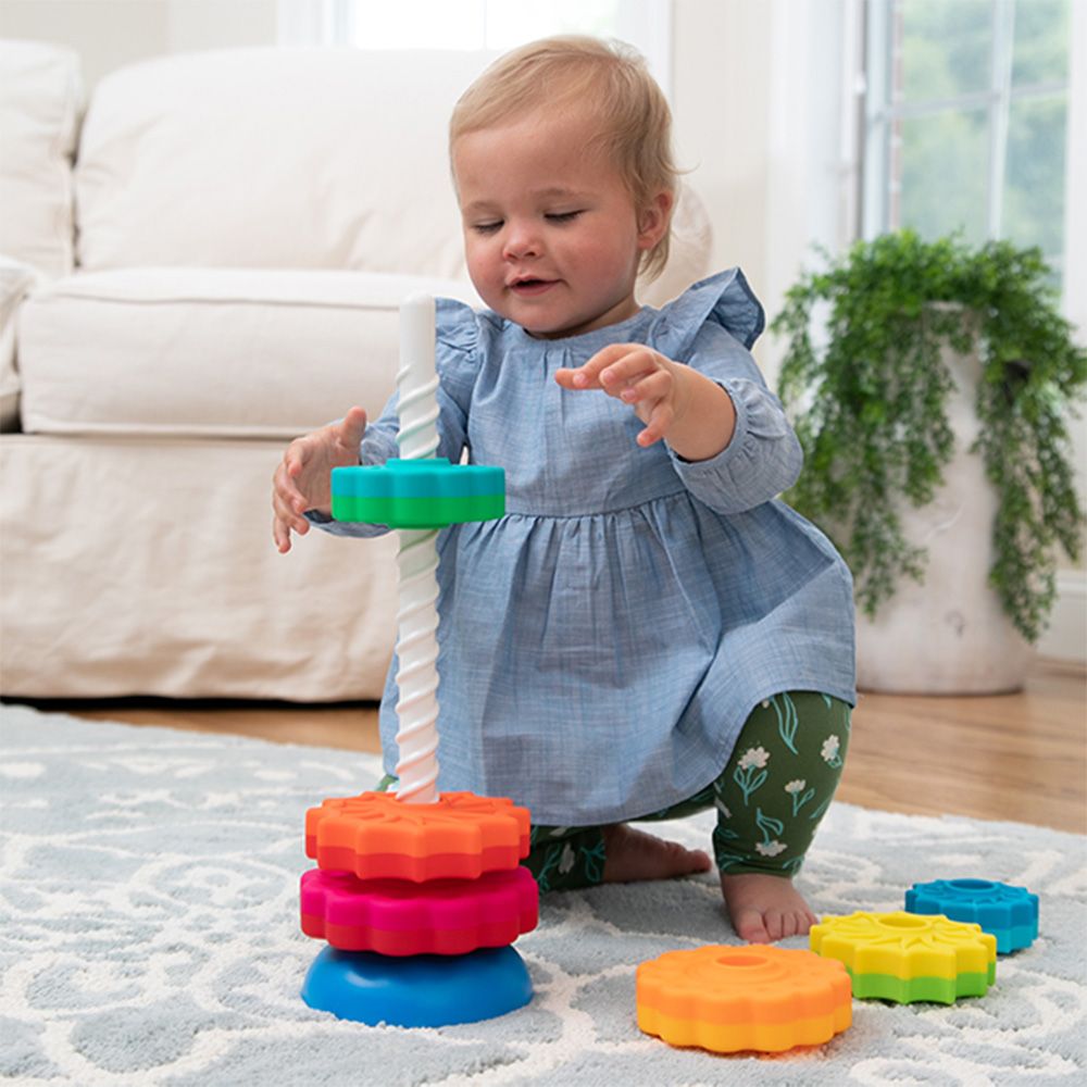Turn de stivuire rotativ, Fat Brain Toys, Spinagain