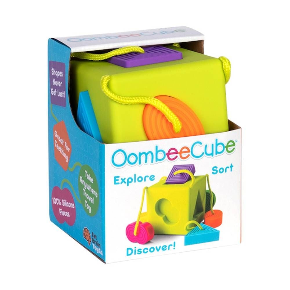 Cub senzorial educativ cu forme din silicon, Fat Brain Toys, OombeeCube