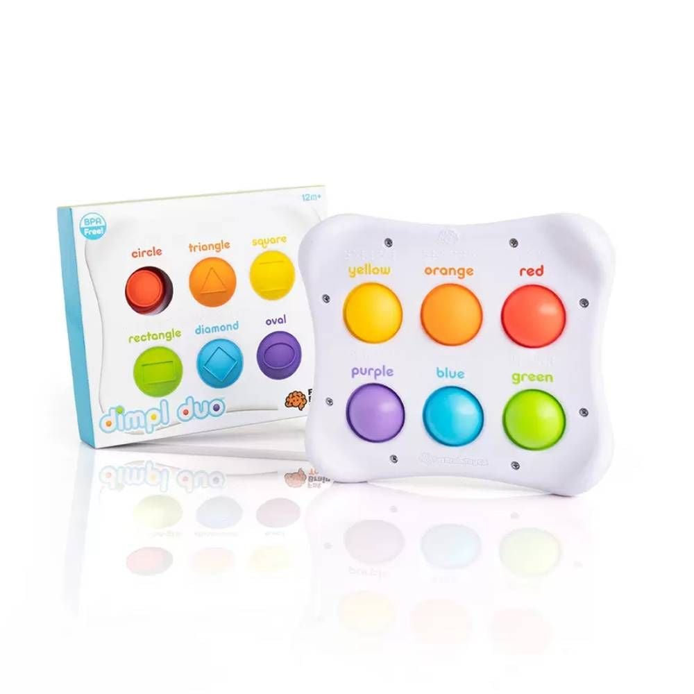 Jucarie senzoriala educativa cu bule din silicon, Fat Brain Toys, Dimpl Duo