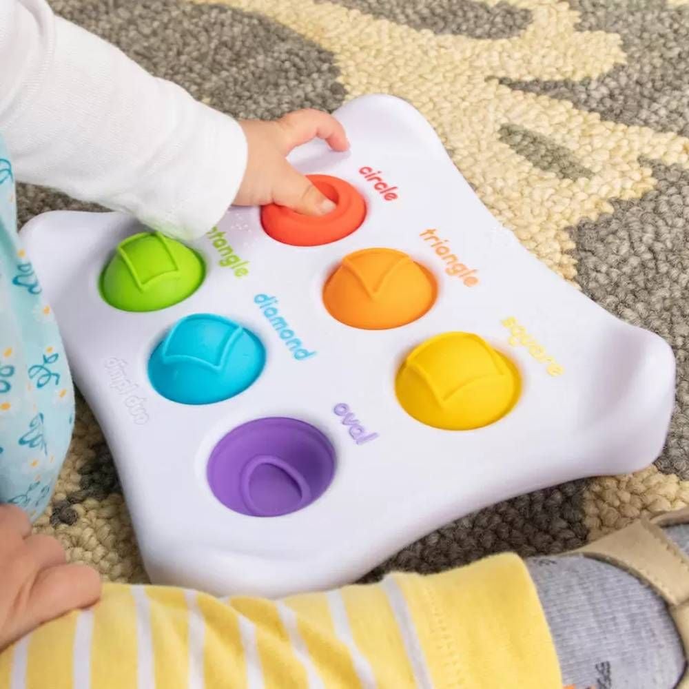 Jucarie senzoriala educativa cu bule din silicon, Fat Brain Toys, Dimpl Duo