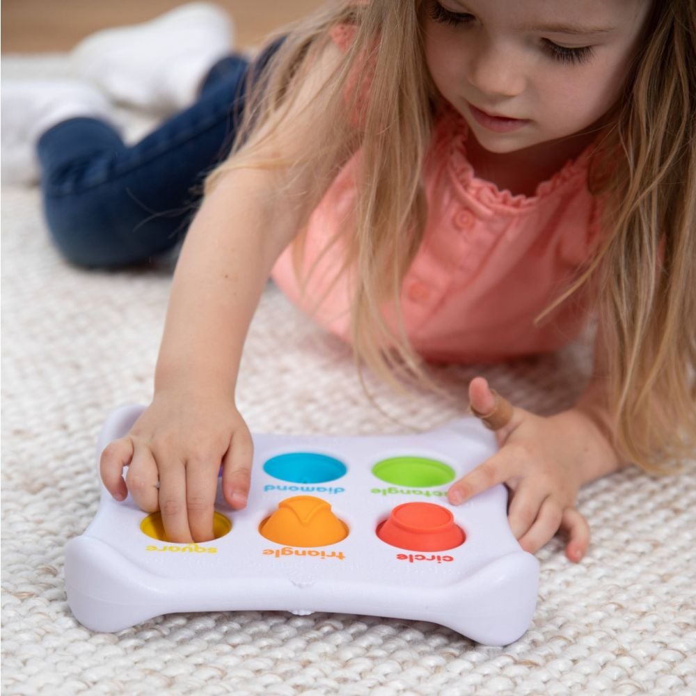 Jucarie senzoriala educativa cu bule din silicon, Fat Brain Toys, Dimpl Duo