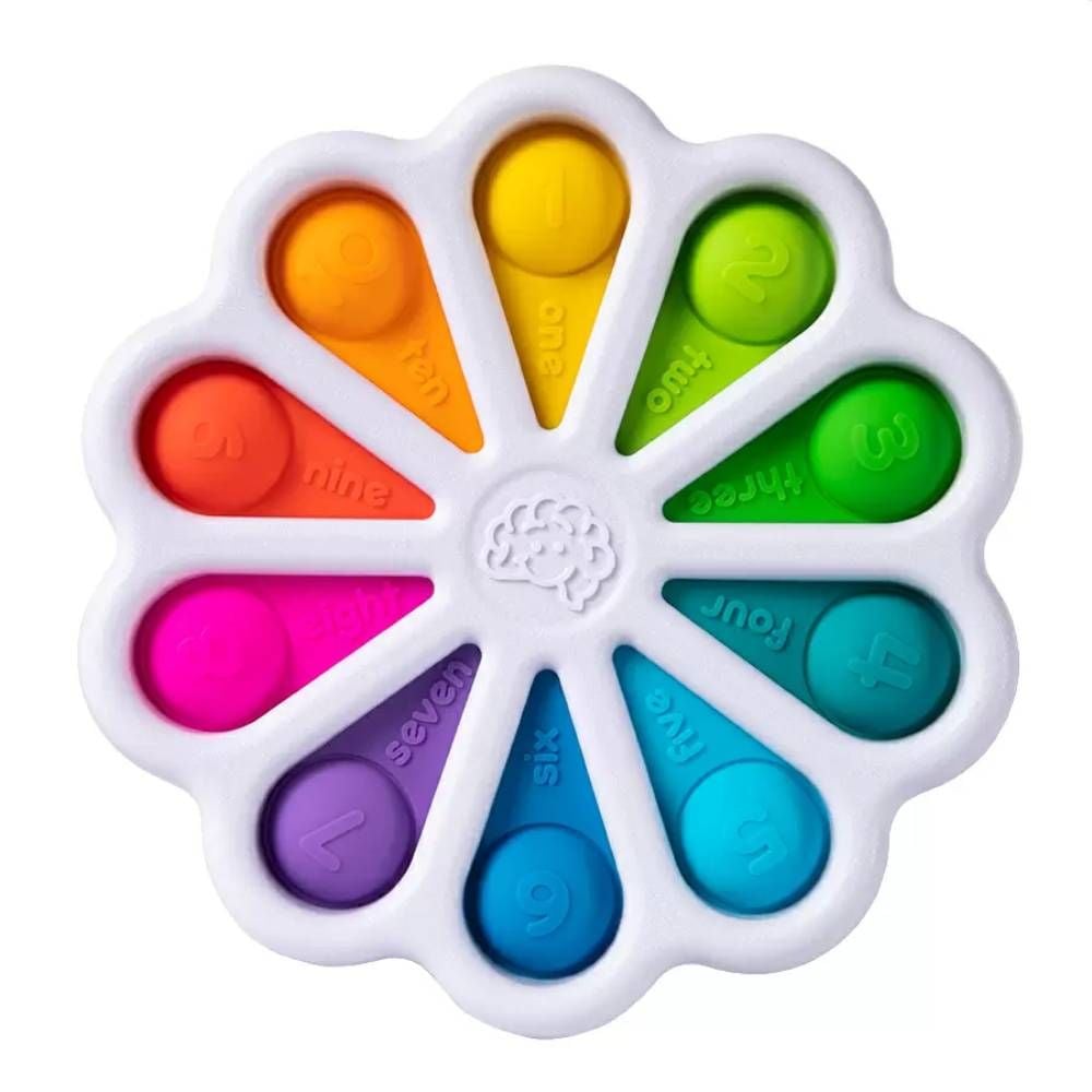 Jucarie senzoriala cu bule numerice din silicon, Fat Brain Toys, Dimpl Digits