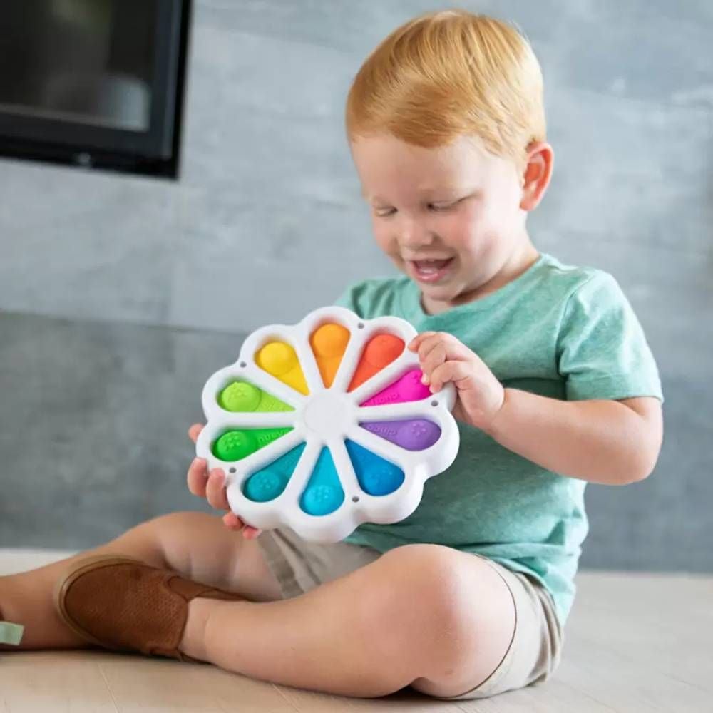 Jucarie senzoriala cu bule numerice din silicon, Fat Brain Toys, Dimpl Digits