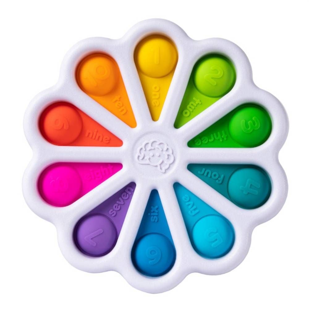 Jucarie senzoriala cu bule numerice din silicon, Fat Brain Toys, Dimpl Digits