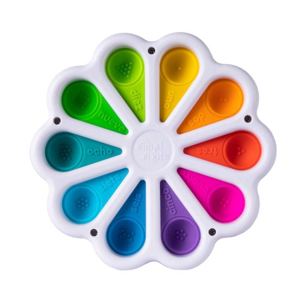 Jucarie senzoriala cu bule numerice din silicon, Fat Brain Toys, Dimpl Digits