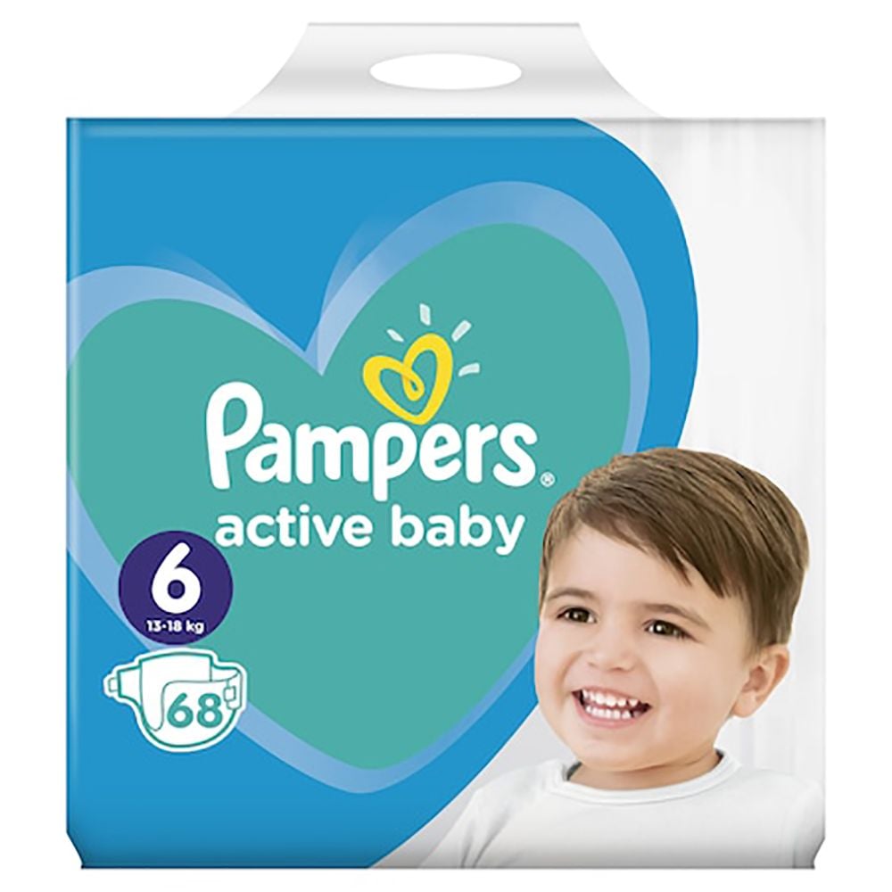 Scutece Pampers Active Baby, Nr 6, 13 - 18 kg, 68 buc