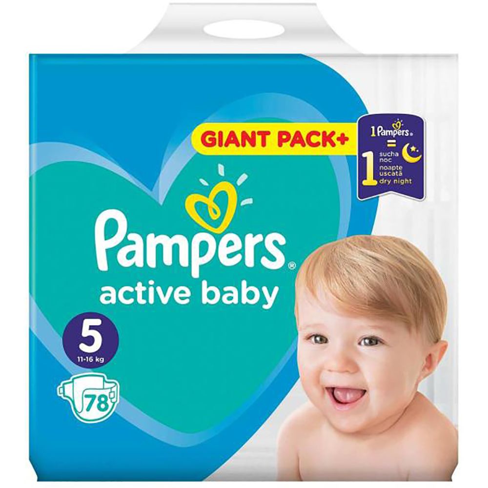 Scutece Pampers Active Baby, Nr 5, 11 - 16 kg, 78 buc