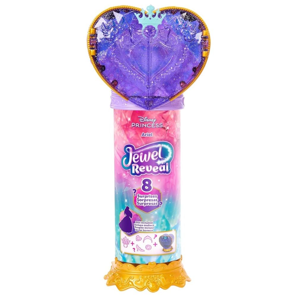 Papusa cu accesorii surpriza, Disney Princess, Jewel Reveal, Ariel, JHL49