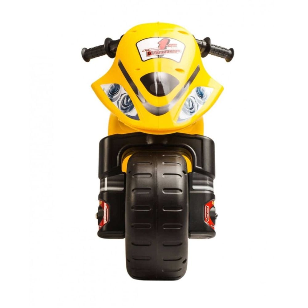 Motocicleta cu roti mari, Injusa, Moto Winner, design sportiv, Galben