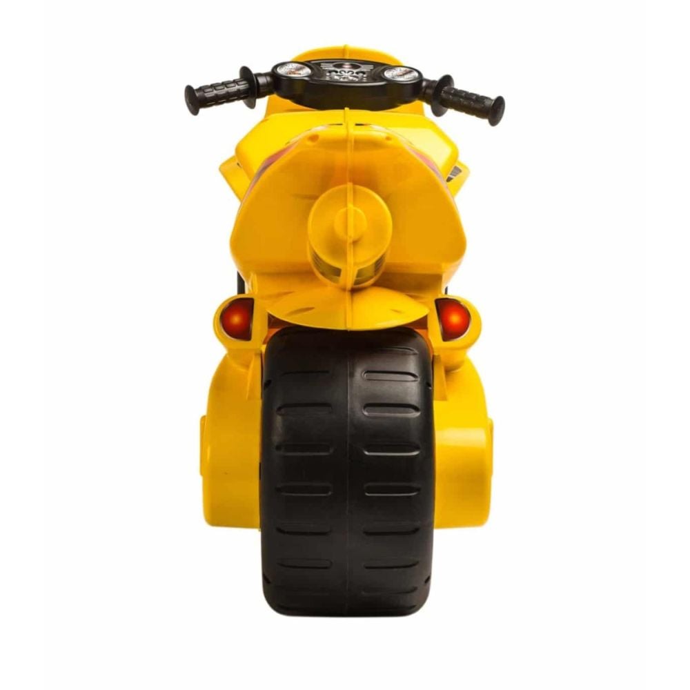 Motocicleta cu roti mari, Injusa, Moto Winner, design sportiv, Galben