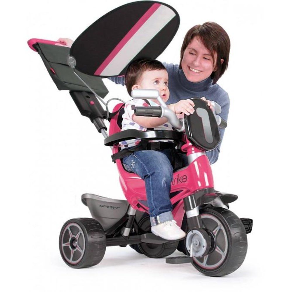 Tricicleta evolutiva, Injusa, Body Pink, cu maner parental, include rucsac