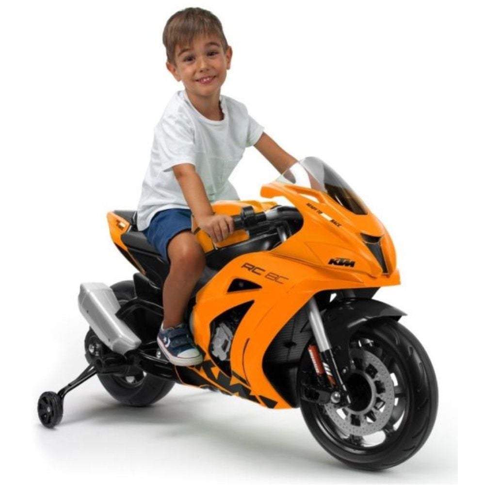 Motocicleta electrica de curse, Injusa, KTM, 12V, cu roti