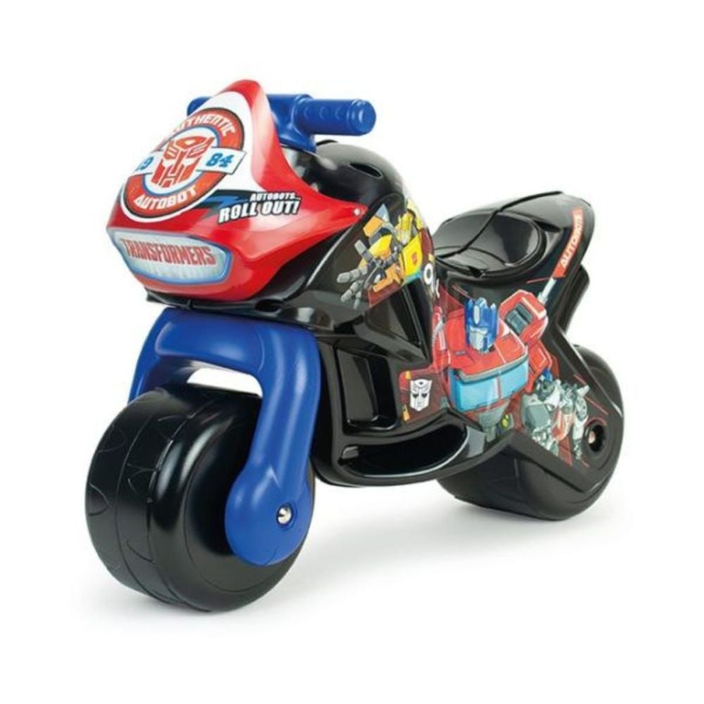 Motocicleta ride-on, Injusa, design ergonomic, roti mari si late, Transformers Twin Dessert