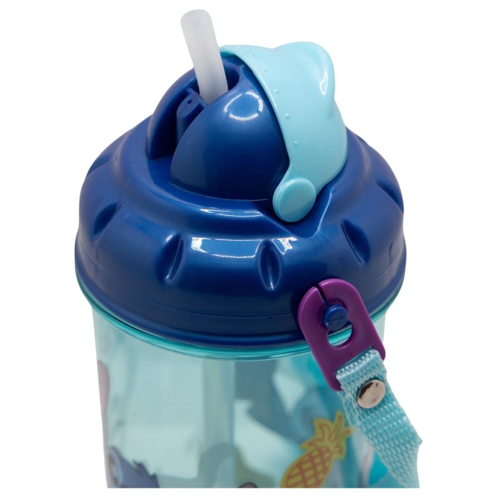 Sticla din plastic cu pai, Disney Stitch, 465 ml