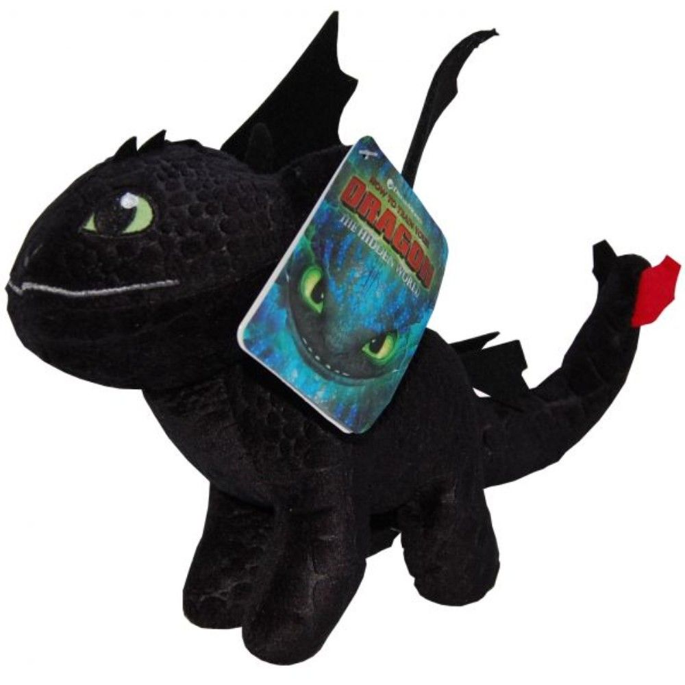 Set 2 jucarii de plus, Play by Play, Toothless 25 cm si Light Fury Sparkle, Dragons, 28 cm