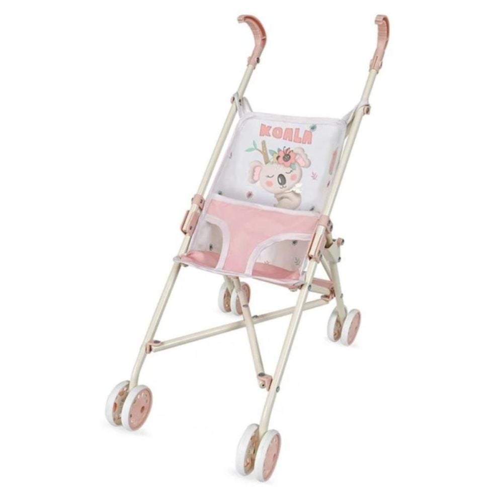 Carucior tip umbrela pentru papusi, compact si practic, DeCuevas, Koala, Roz