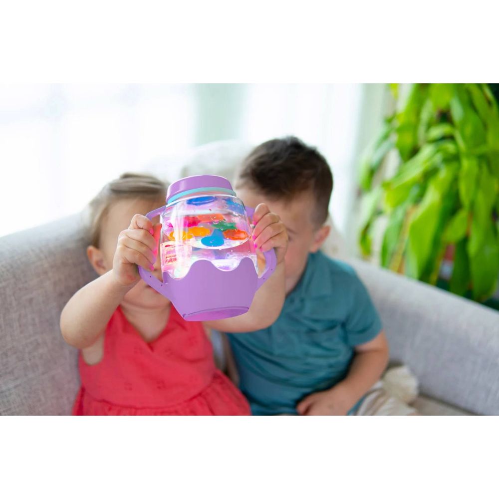 Borcan pentru joaca senzoriala, Glo Pals, Mov