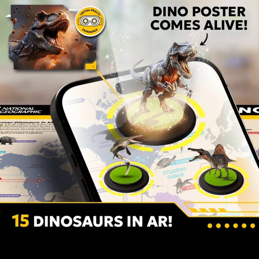 Kit Stem interactiv, Abacus Brands, VR National Geographic, Extinctia dinozaurilor