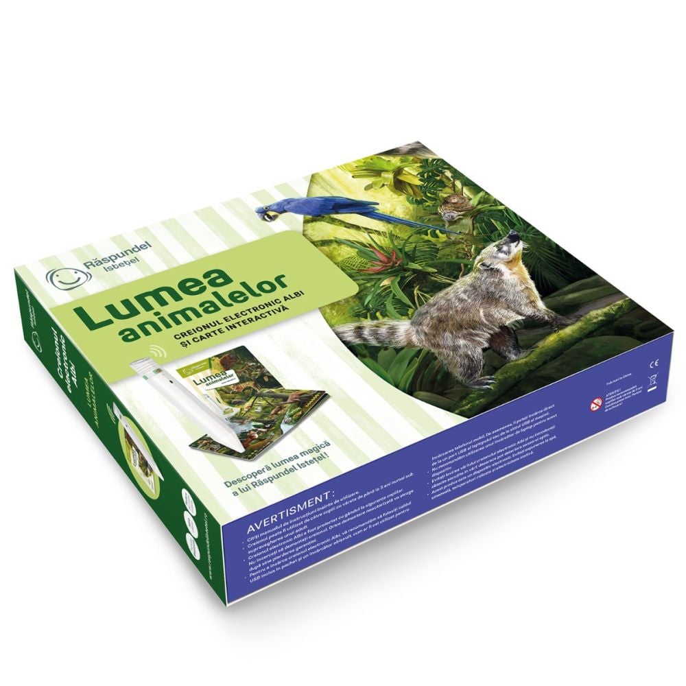 Carte interactiva si creion, Raspundel Istetel, Lumea Animalelor 2.0