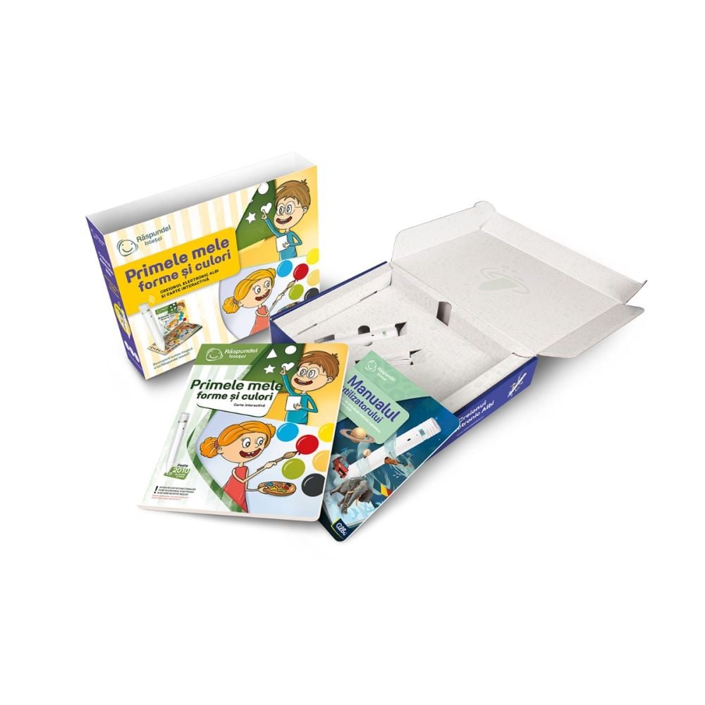 Carte interactiva si creion, Raspundel Istetel, Primele mele forme si culori 2,0