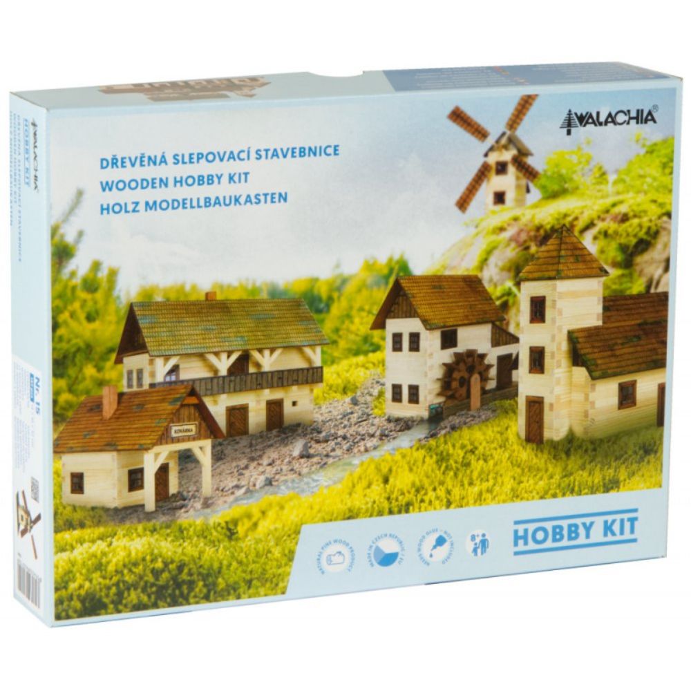 Set de constructie arhitectura, Walachia, Grajdul animalelor, 154 piese din lemn
