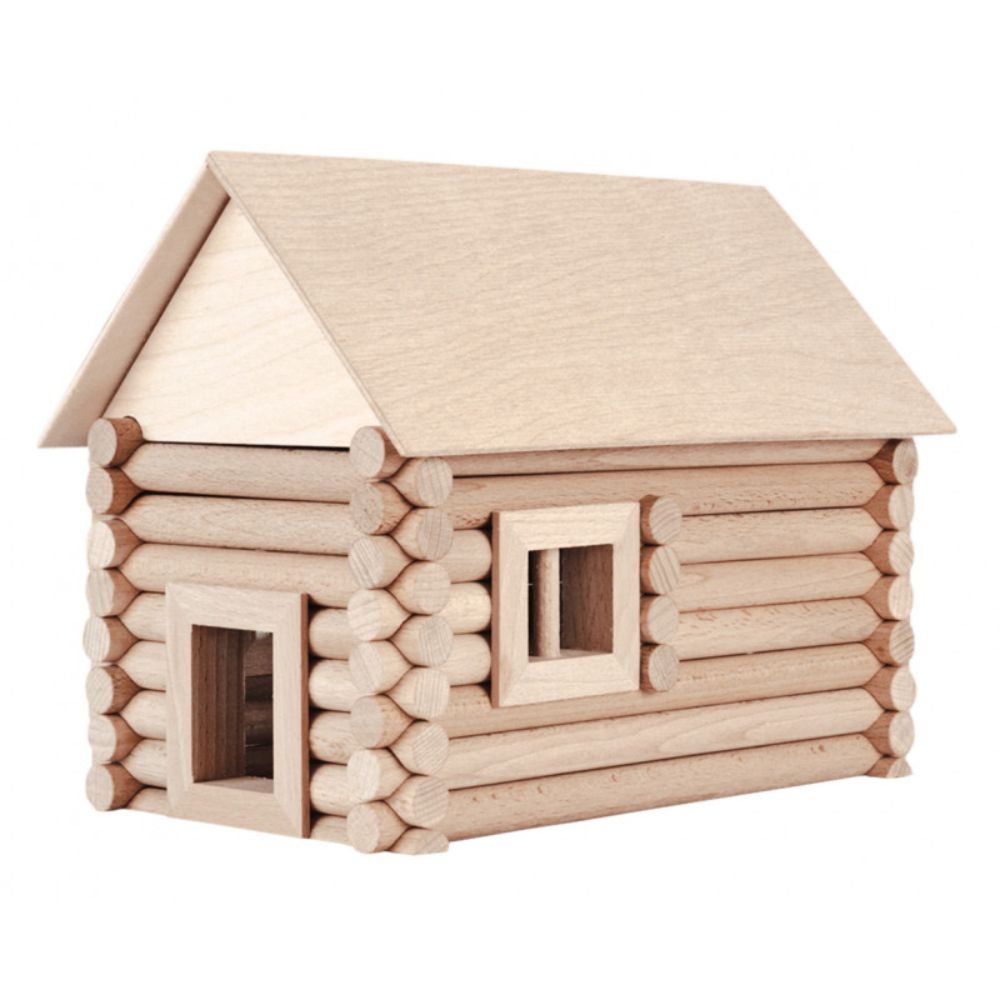Set de constructie arhitectura, Walachia, Vario Mill, 122 piese mari din lemn
