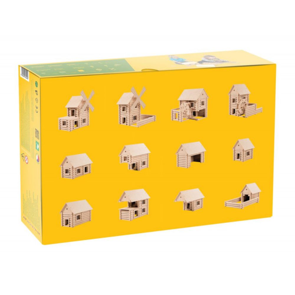 Set de constructie arhitectura, Walachia, Vario Mill, 122 piese mari din lemn
