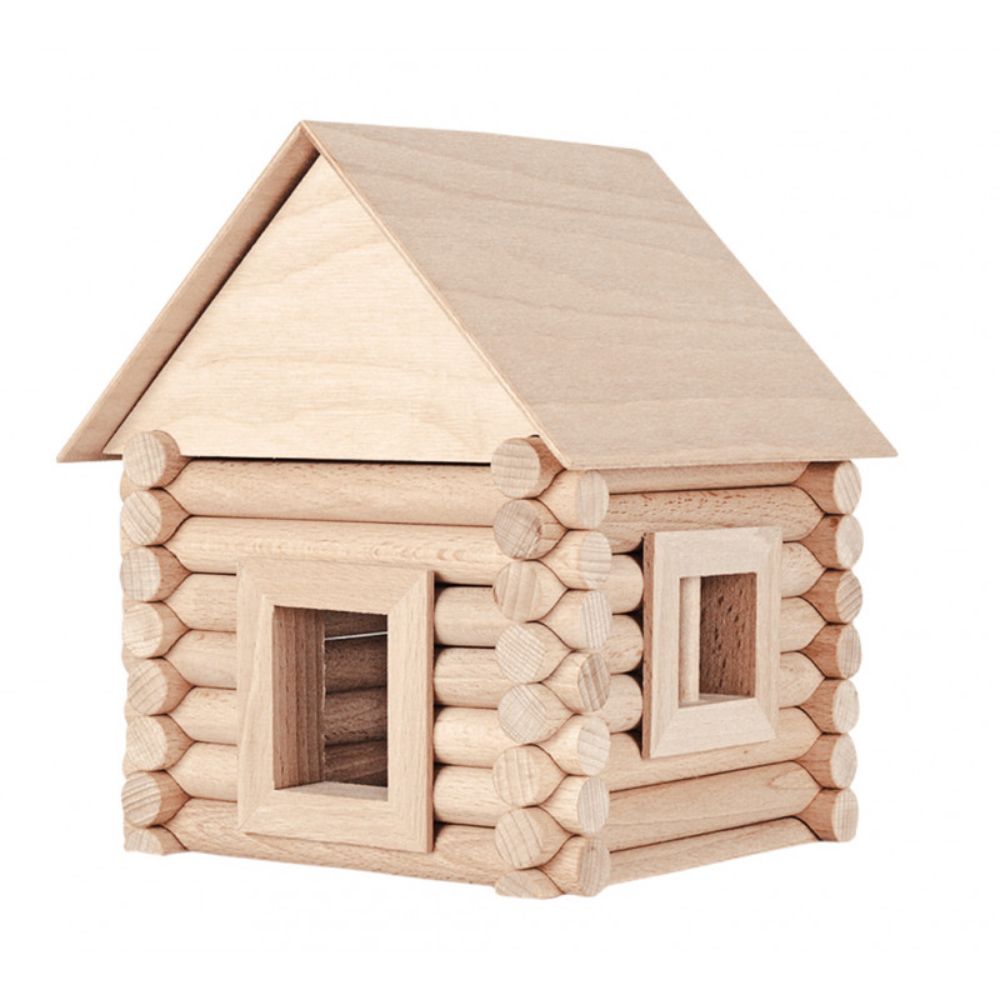 Set de constructie arhitectura, Walachia, Vario Mill, 122 piese mari din lemn